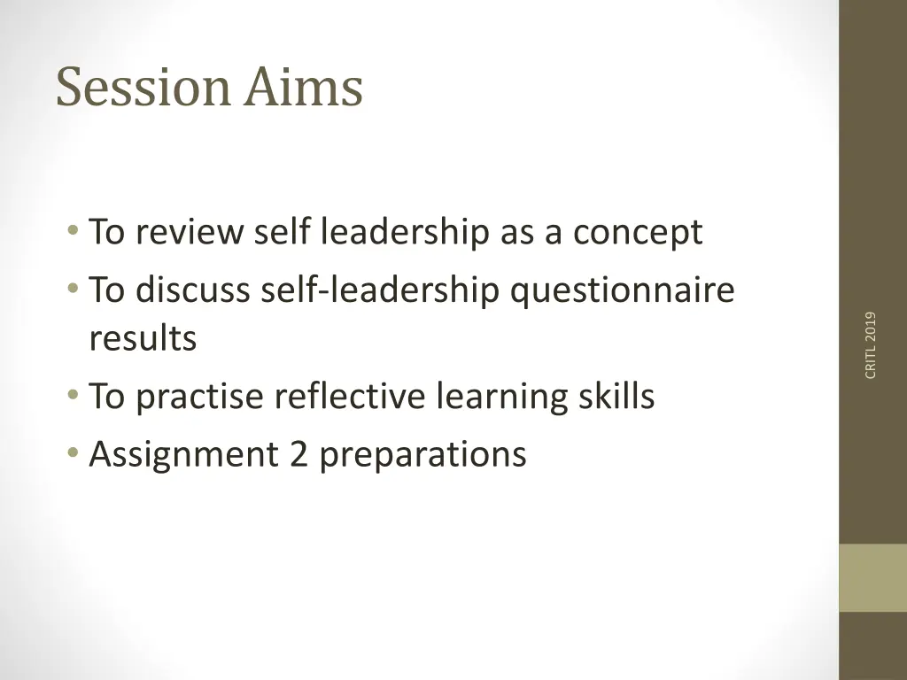 session aims