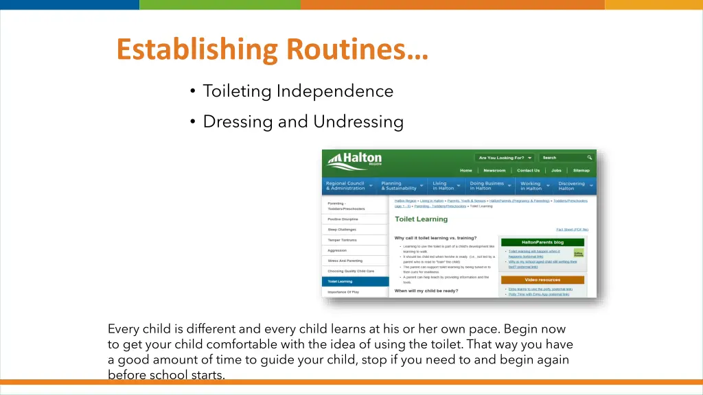establishing routines