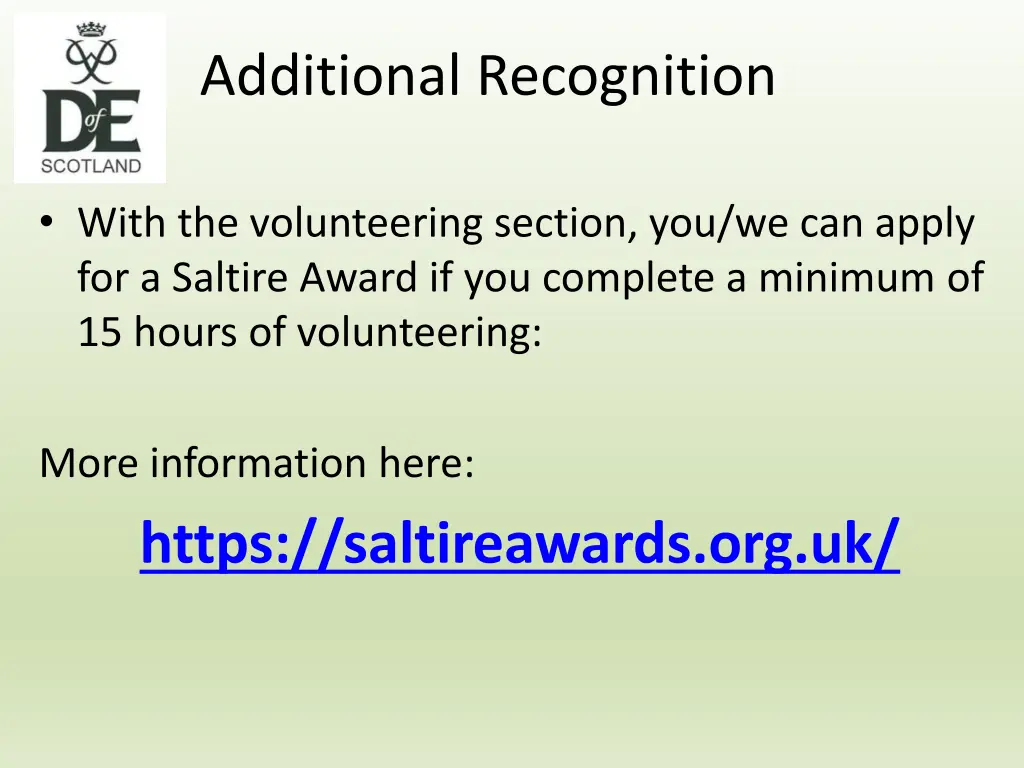 additional recognition 1