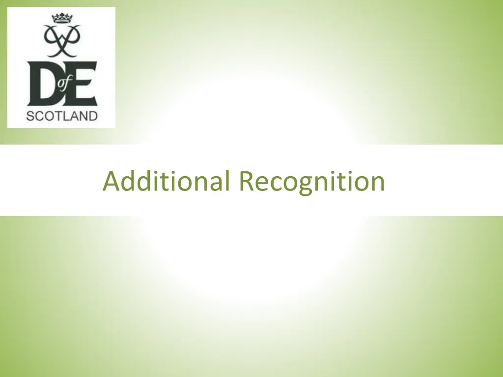 additional recognition