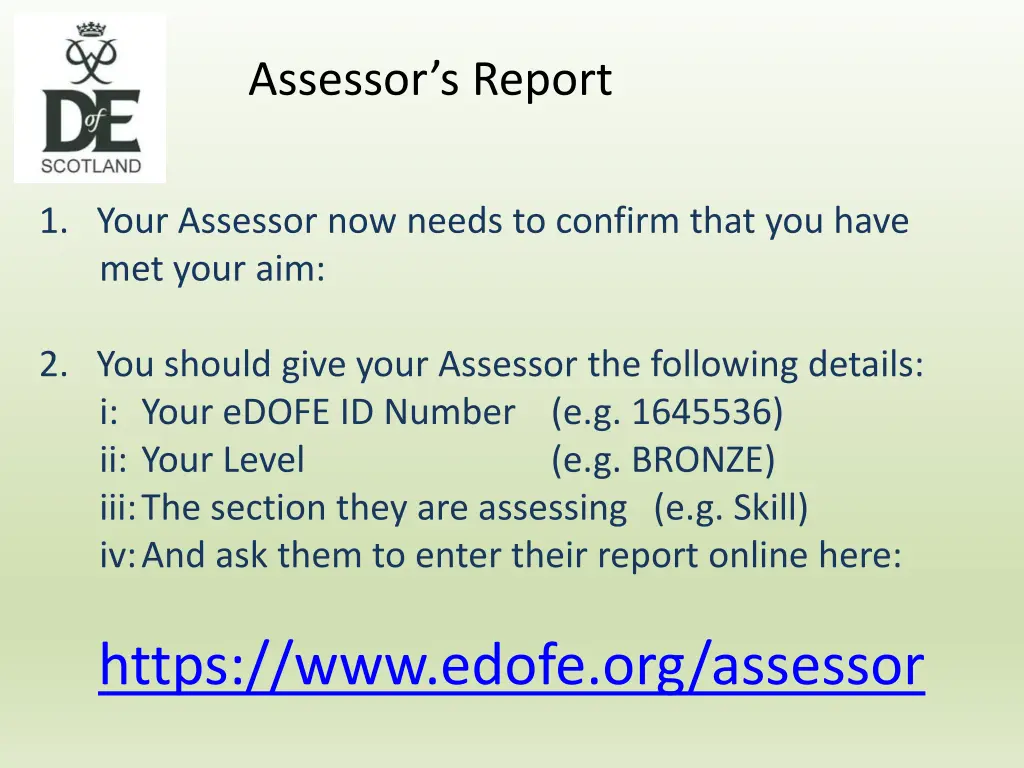 assessor s report