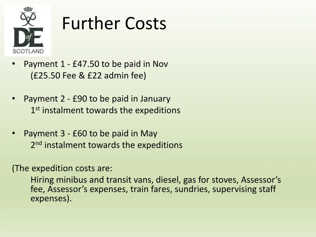 further costs
