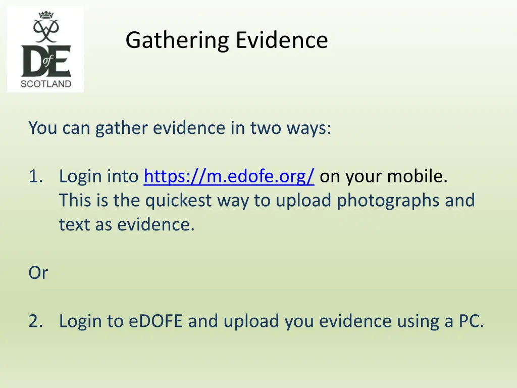 gathering evidence 1