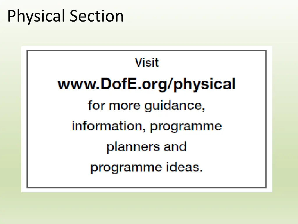 physical section