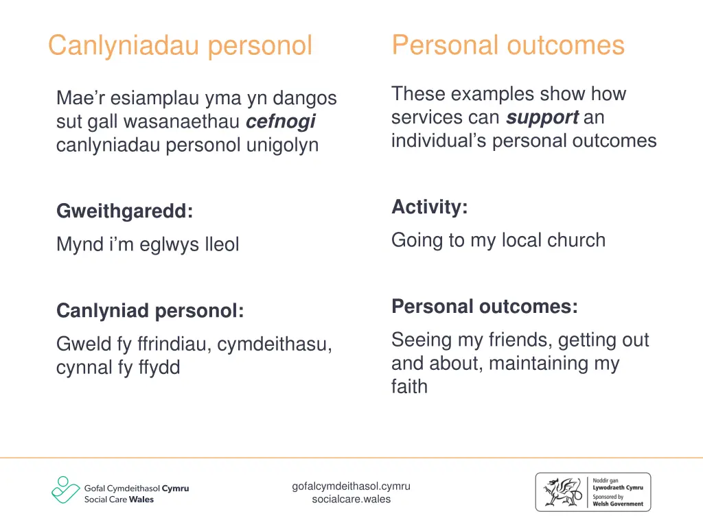 personal outcomes