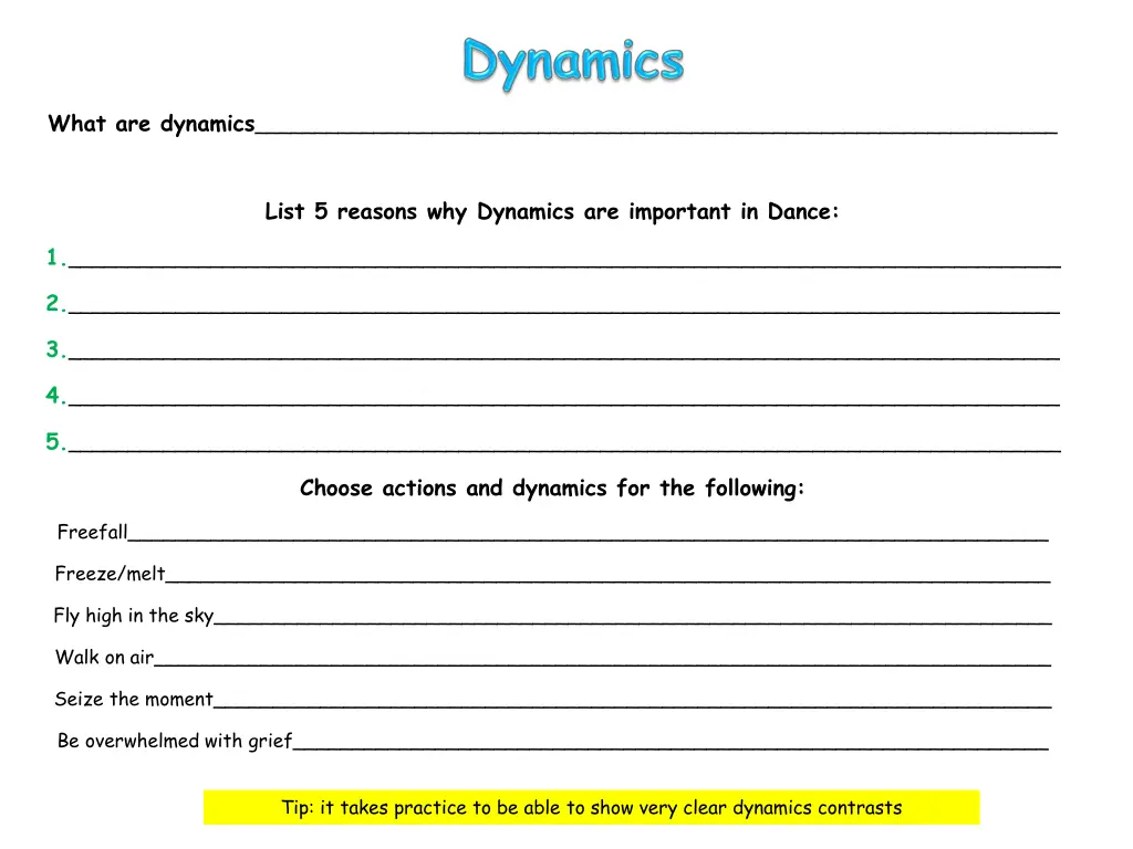 what are dynamics