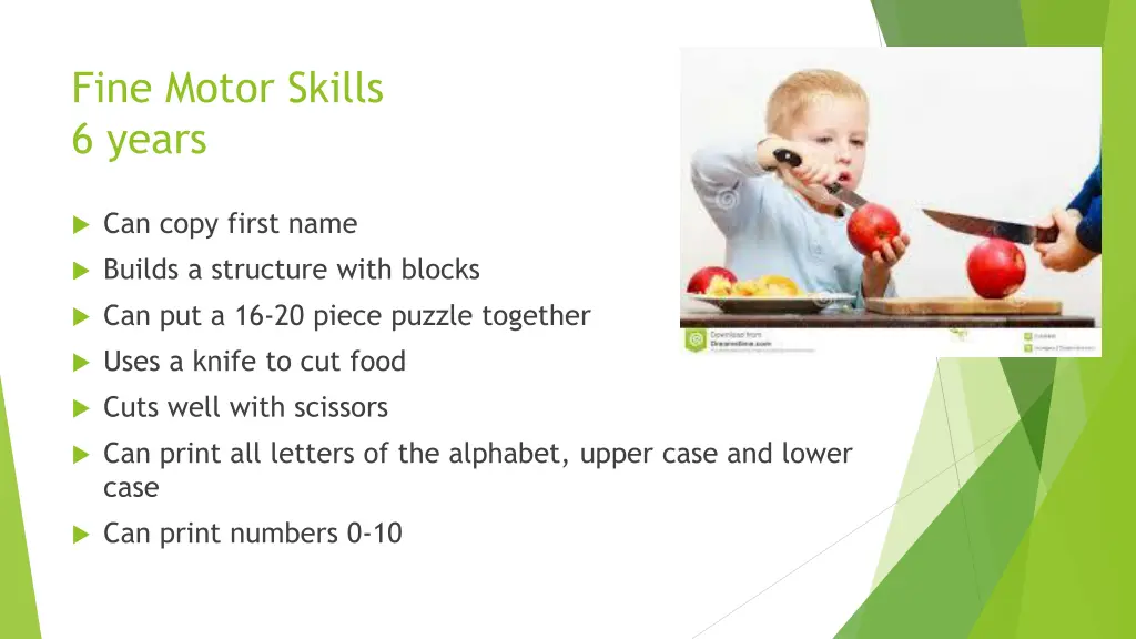 fine motor skills 6 years