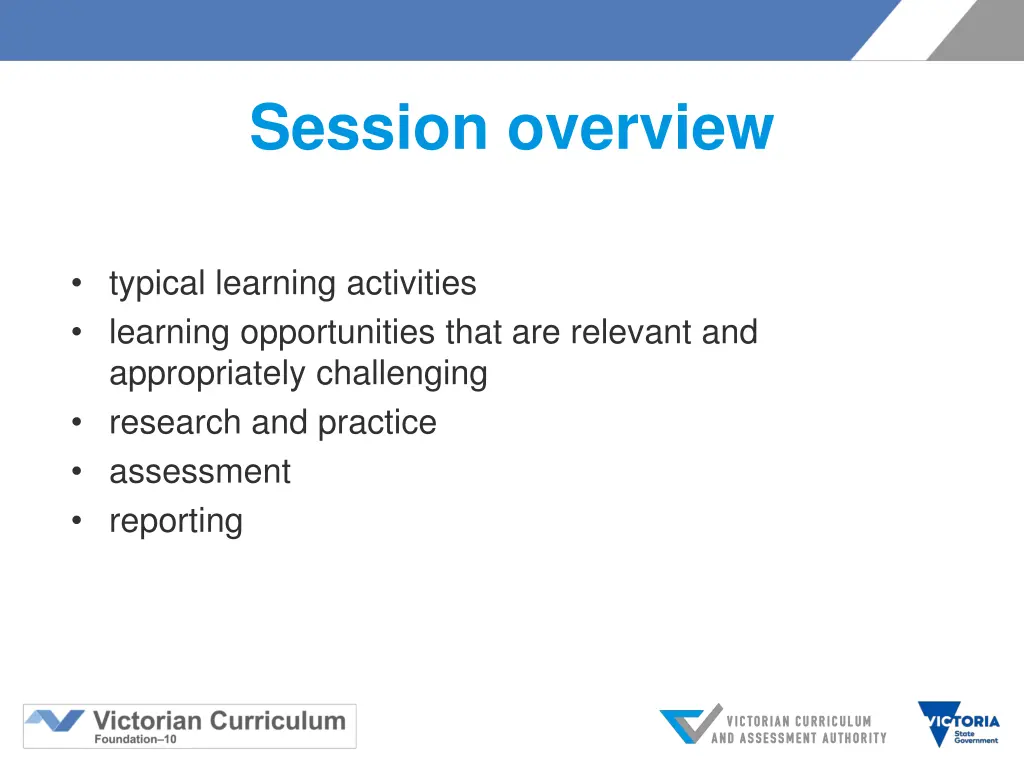 session overview
