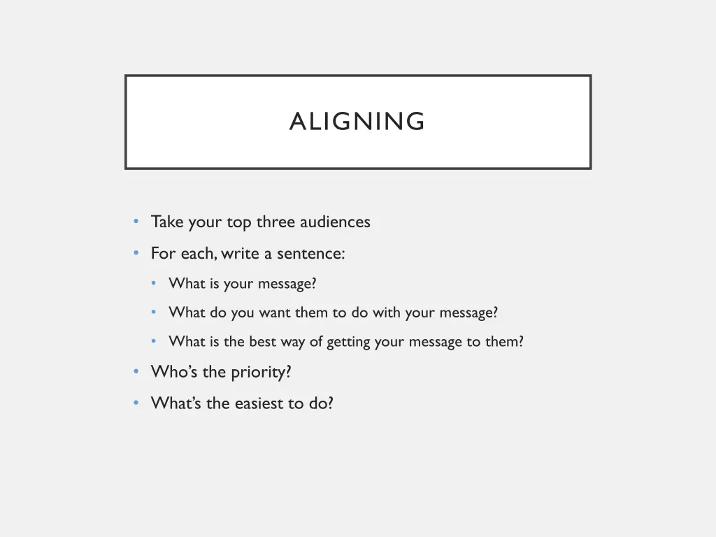 aligning