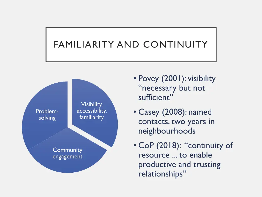 familiarity and continuity