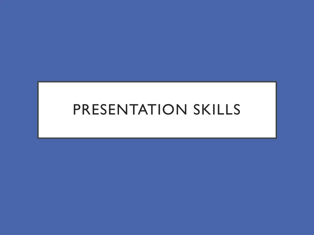 presentation skills
