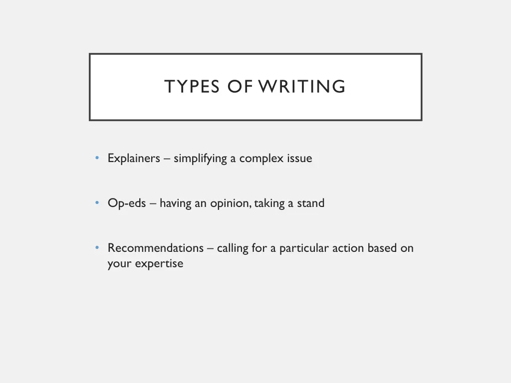 types of writing