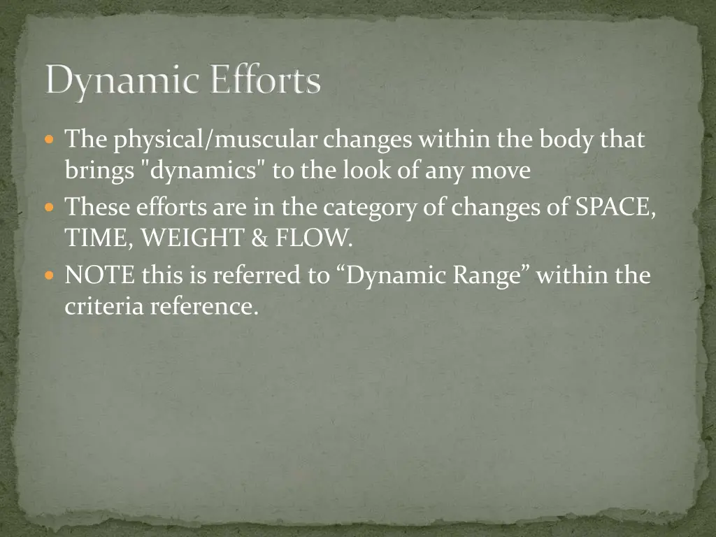 dynamic efforts