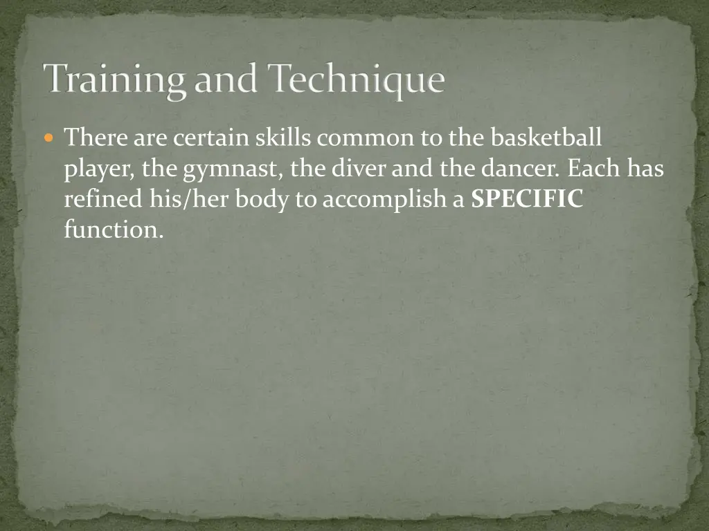 training and technique 1