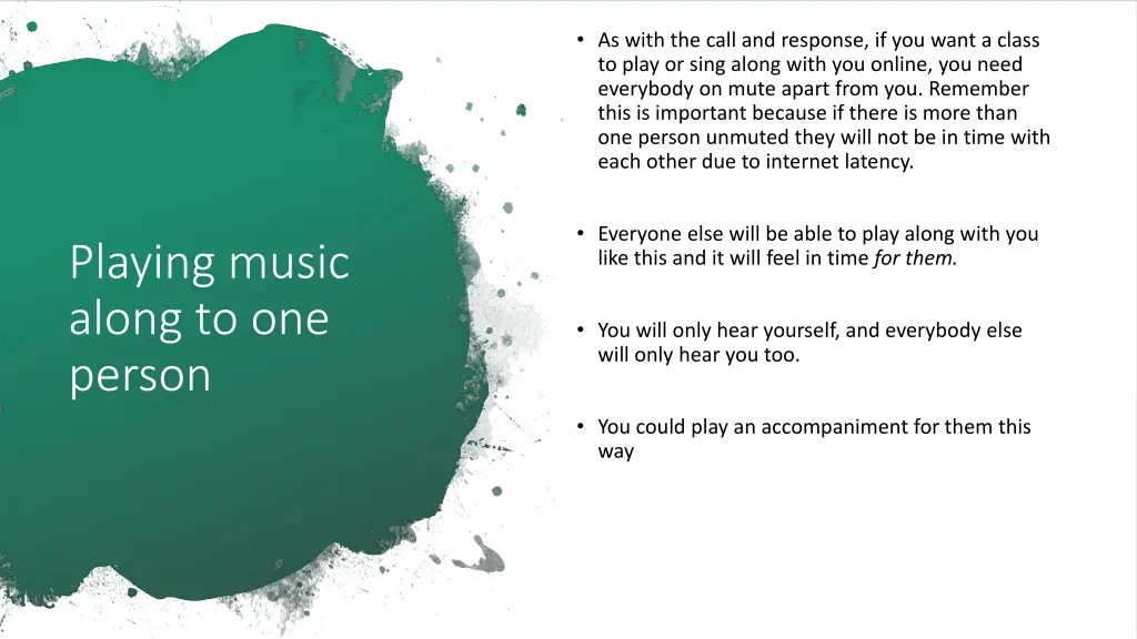 as with the call and response if you want a class