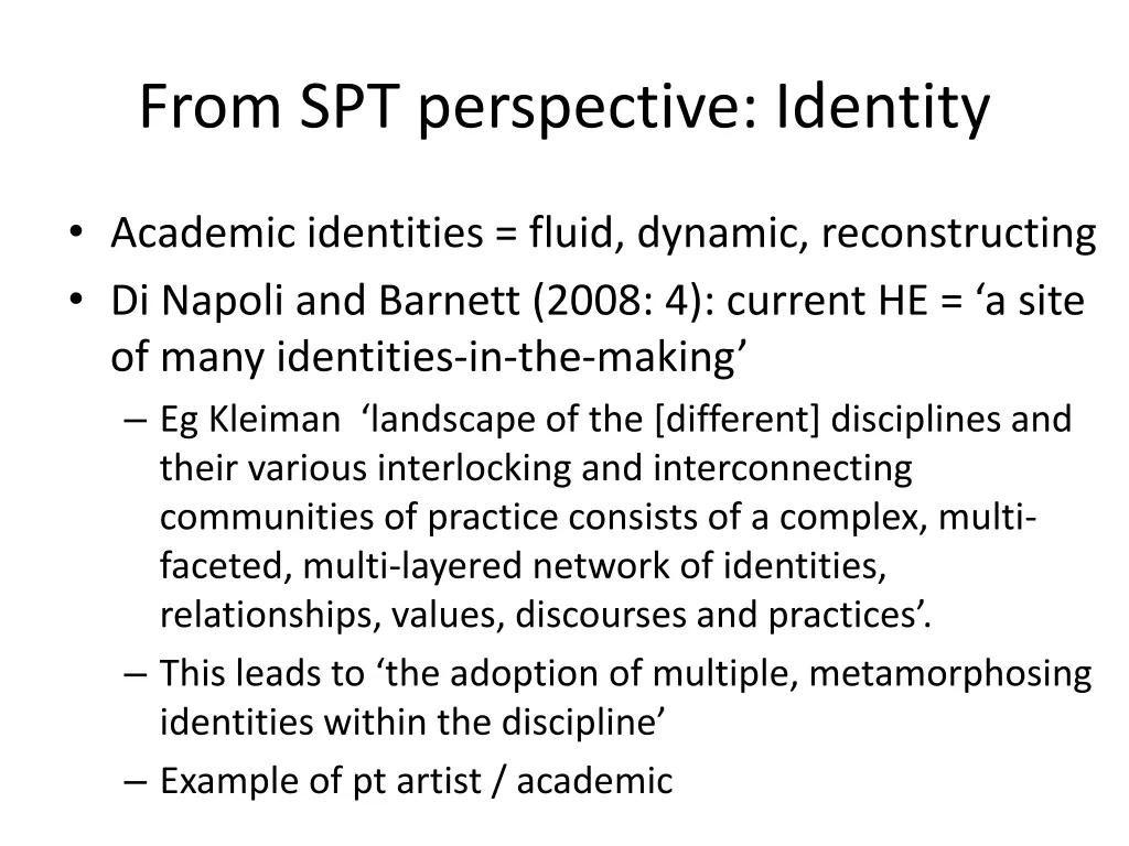from spt perspective identity