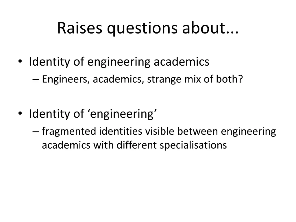 raises questions about