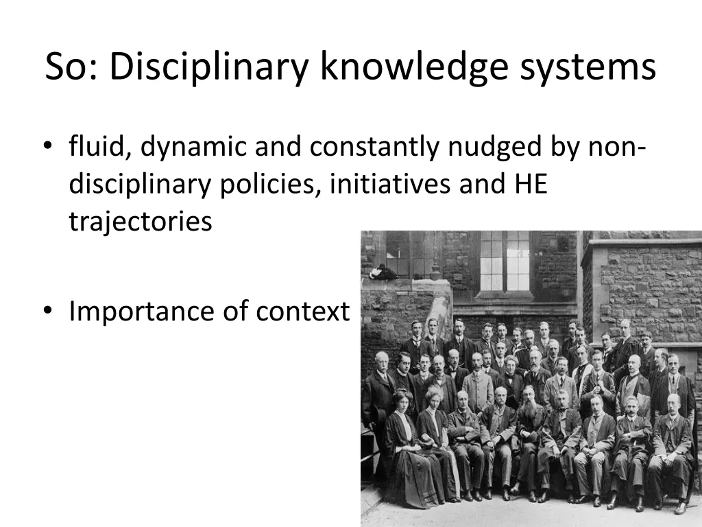 so disciplinary knowledge systems