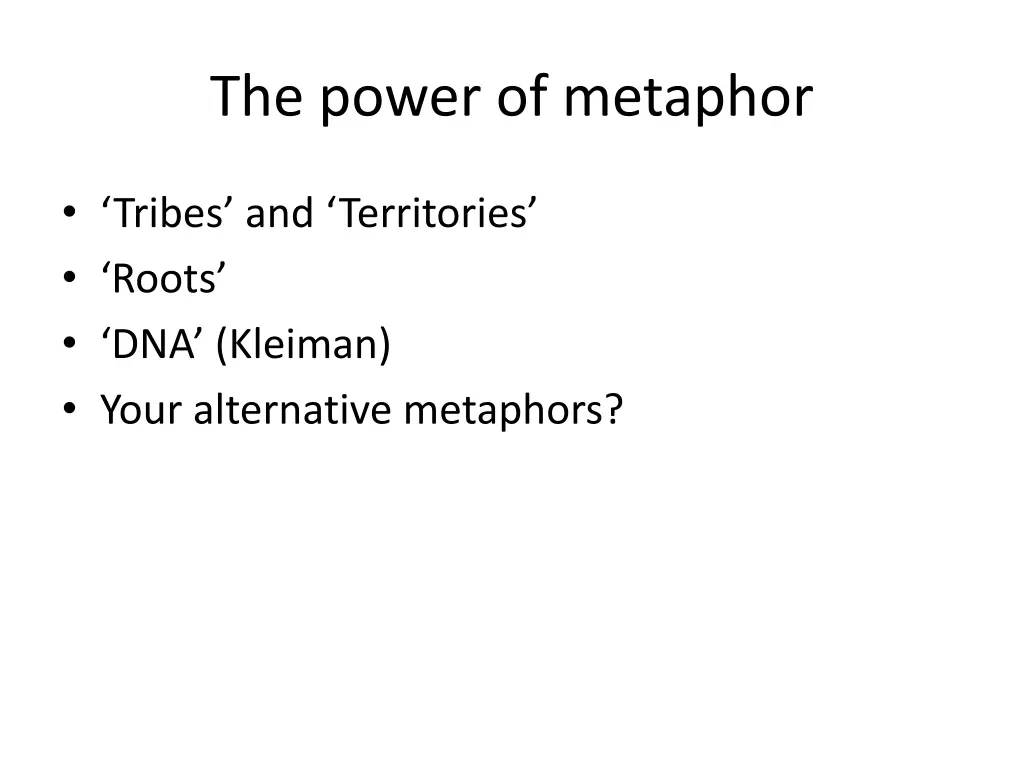 the power of metaphor