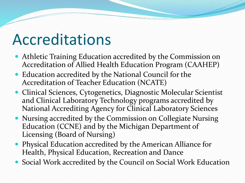 accreditations