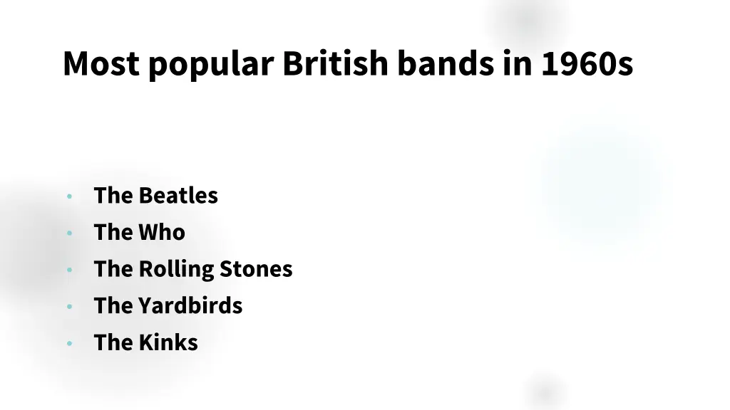 most popular british bands in 1960s 1