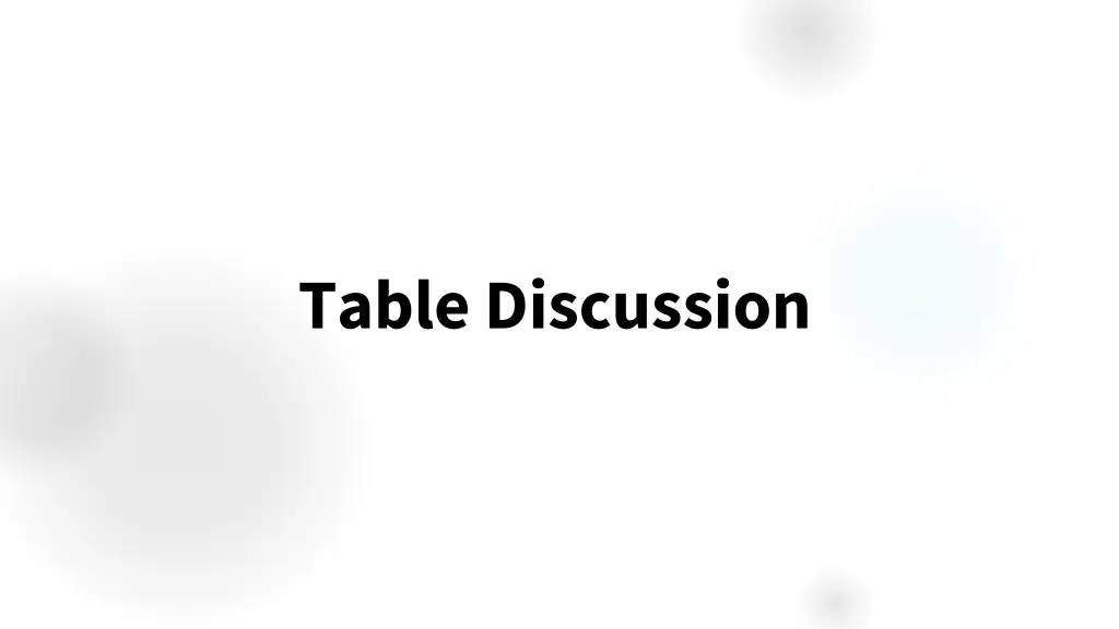 table discussion