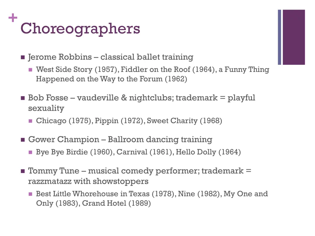 choreographers