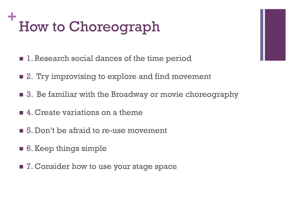 how to choreograph