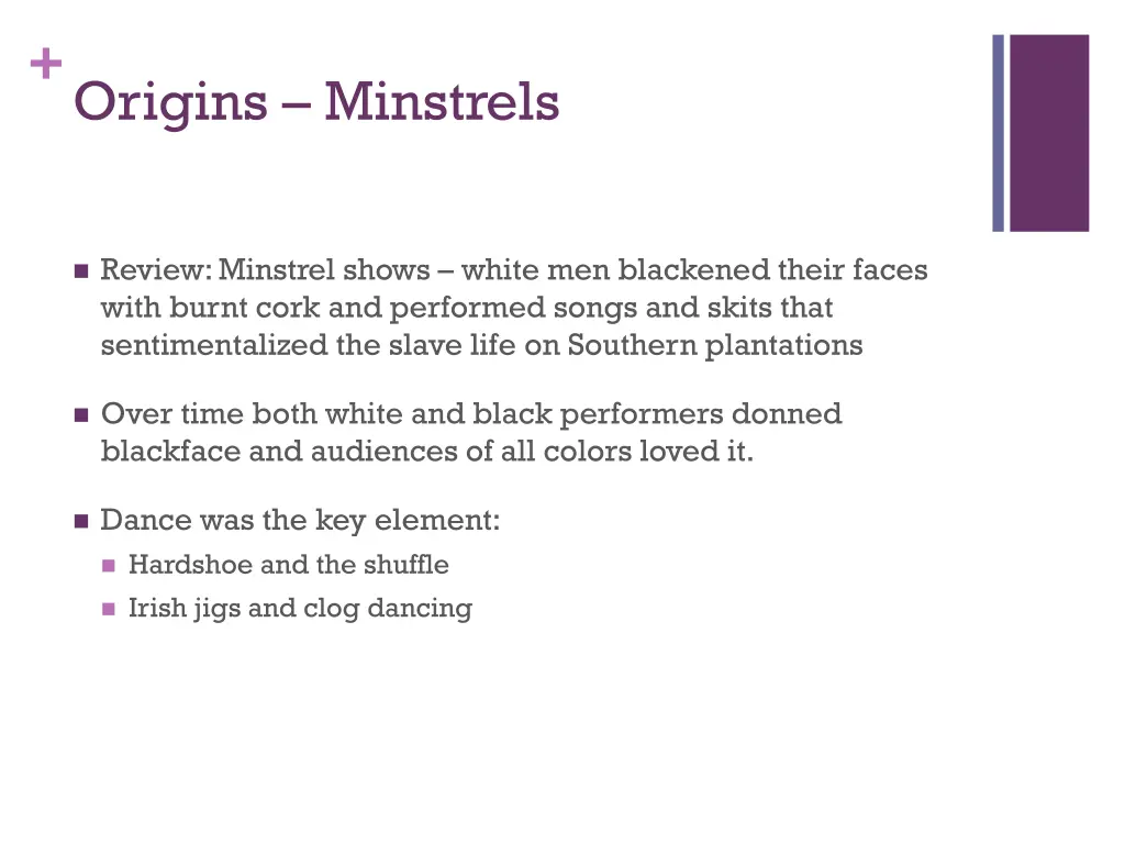 origins minstrels