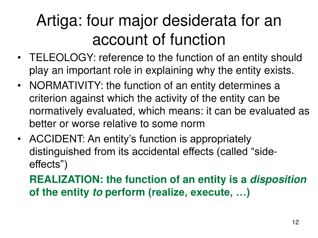 artiga four major desiderata for an account 2