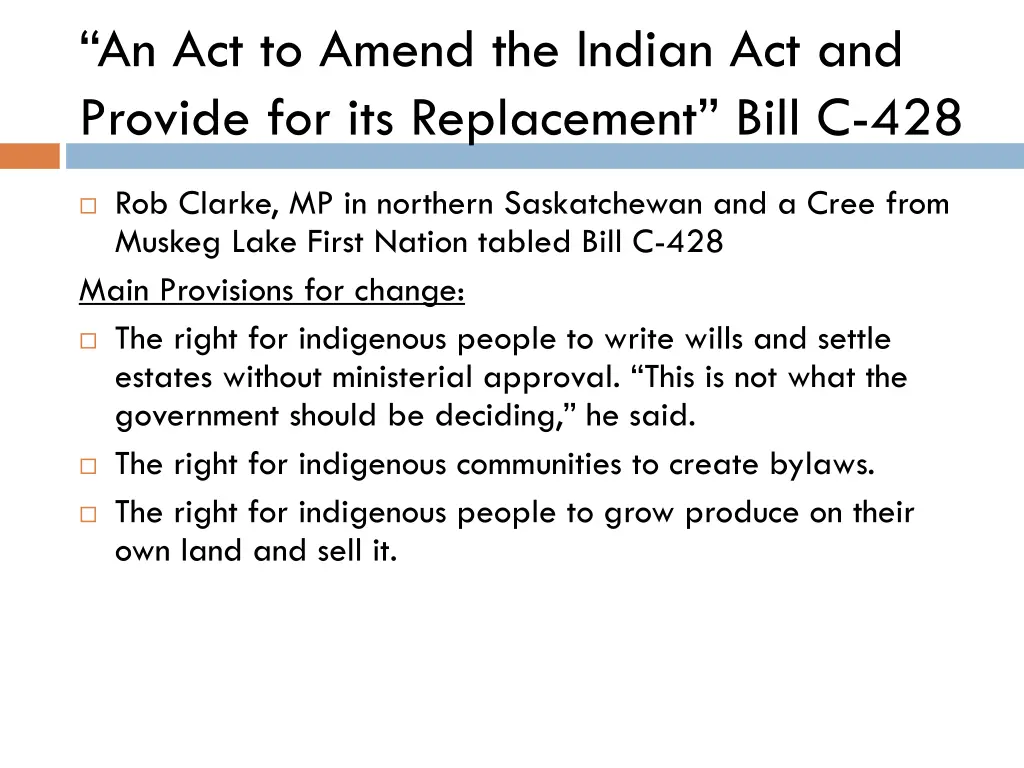 an act to amend the indian act and provide