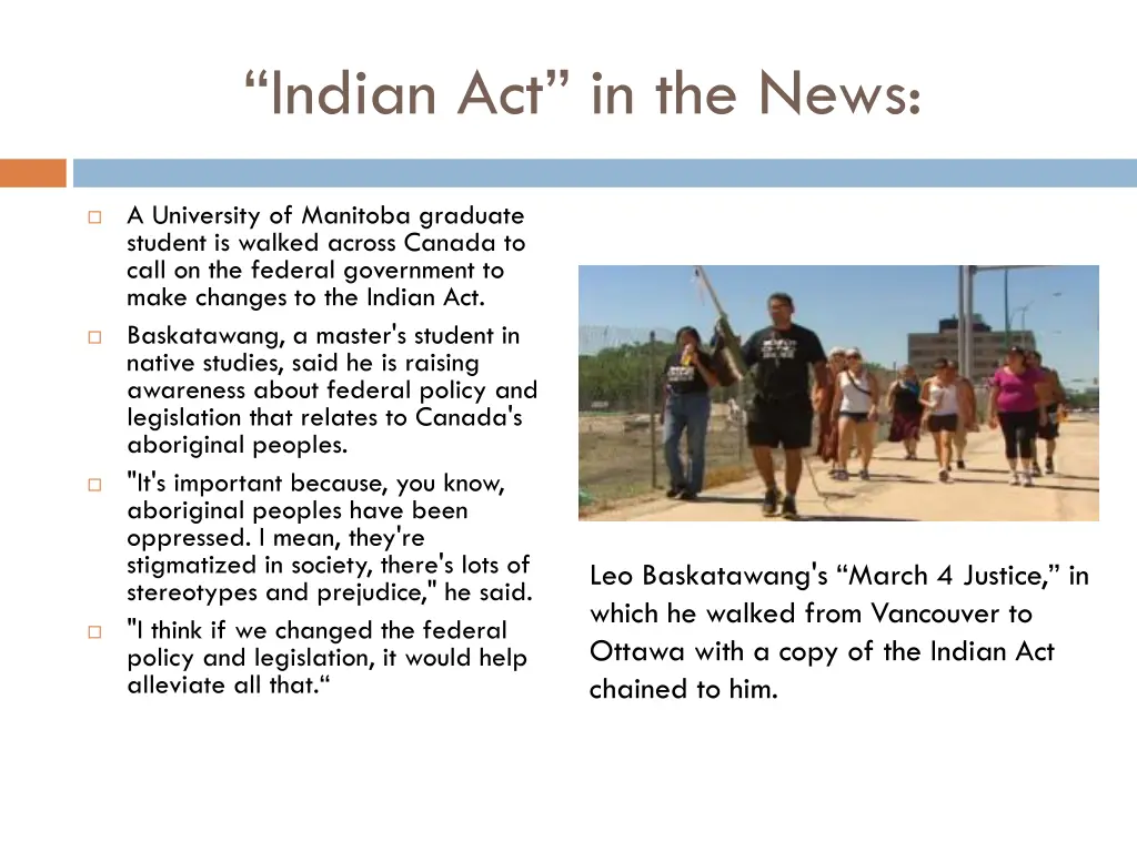 indian act in the news