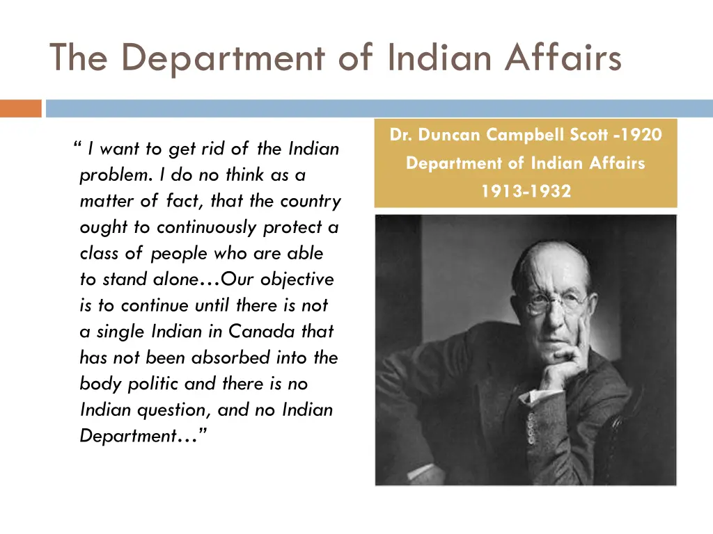 the department of indian affairs