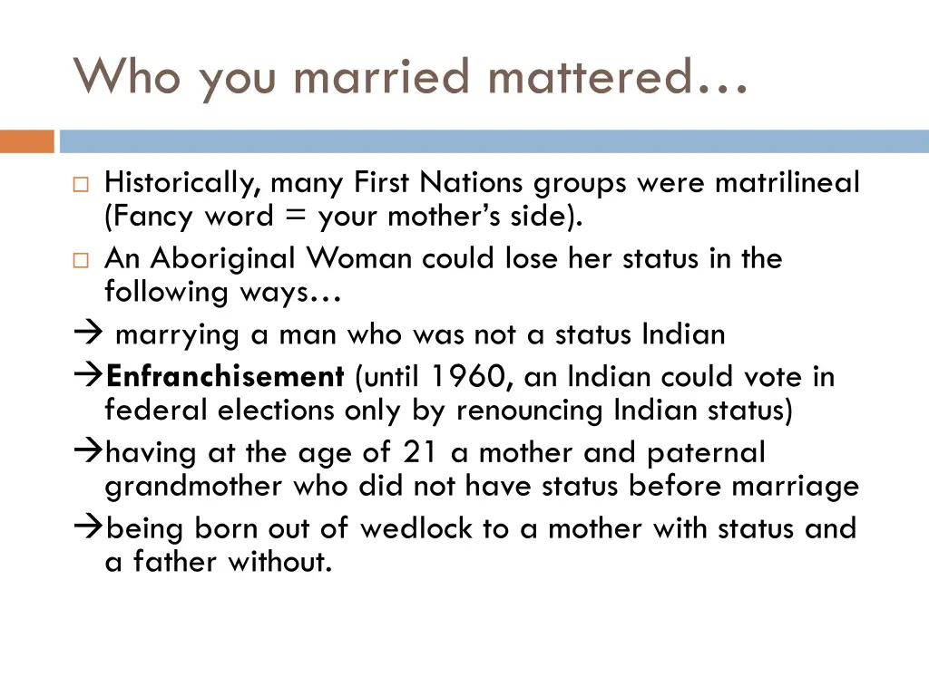 who you married mattered