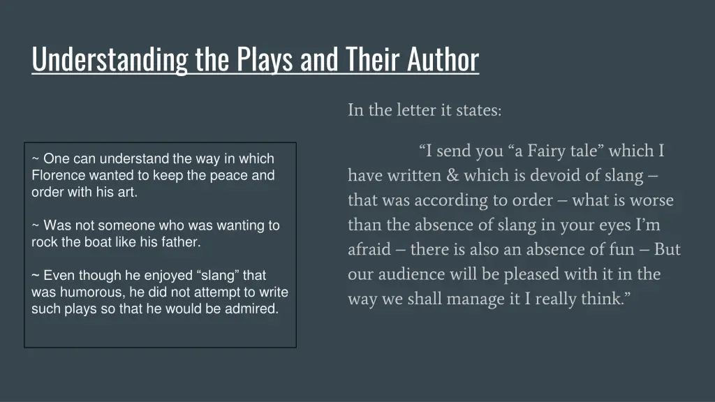 understanding the plays and their author