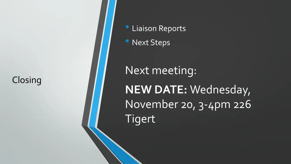 liaison reports next steps