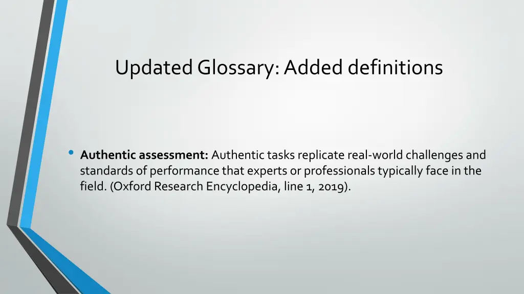 updated glossary added definitions