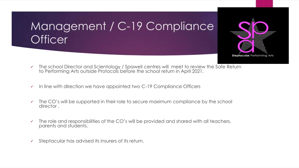 management c 19 compliance officer