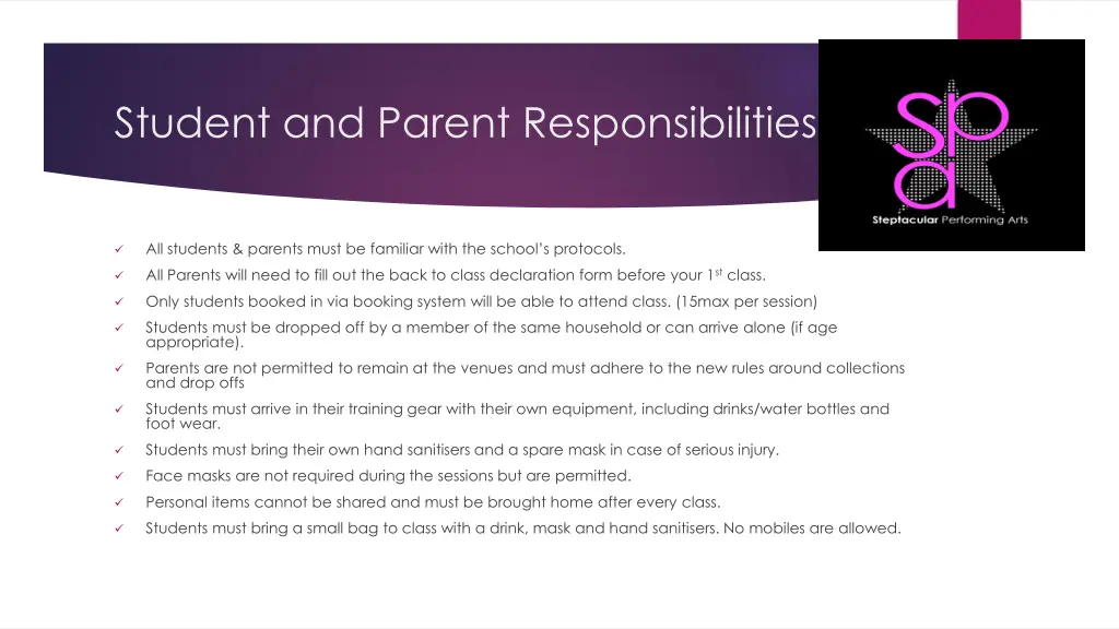 student and parent responsibilities