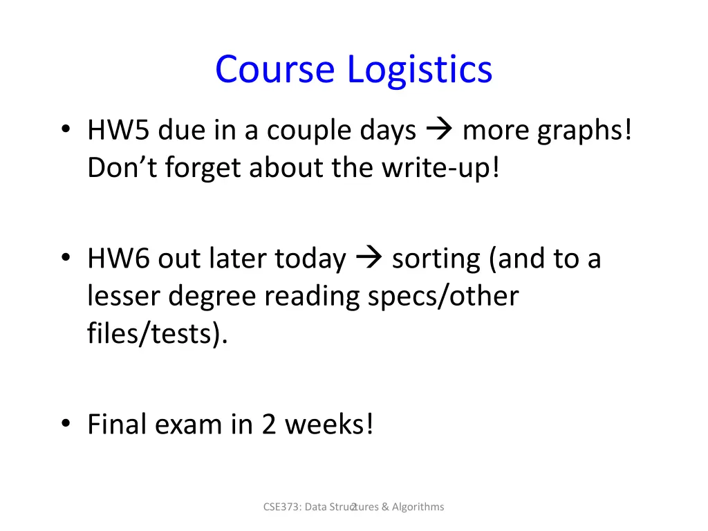 course logistics