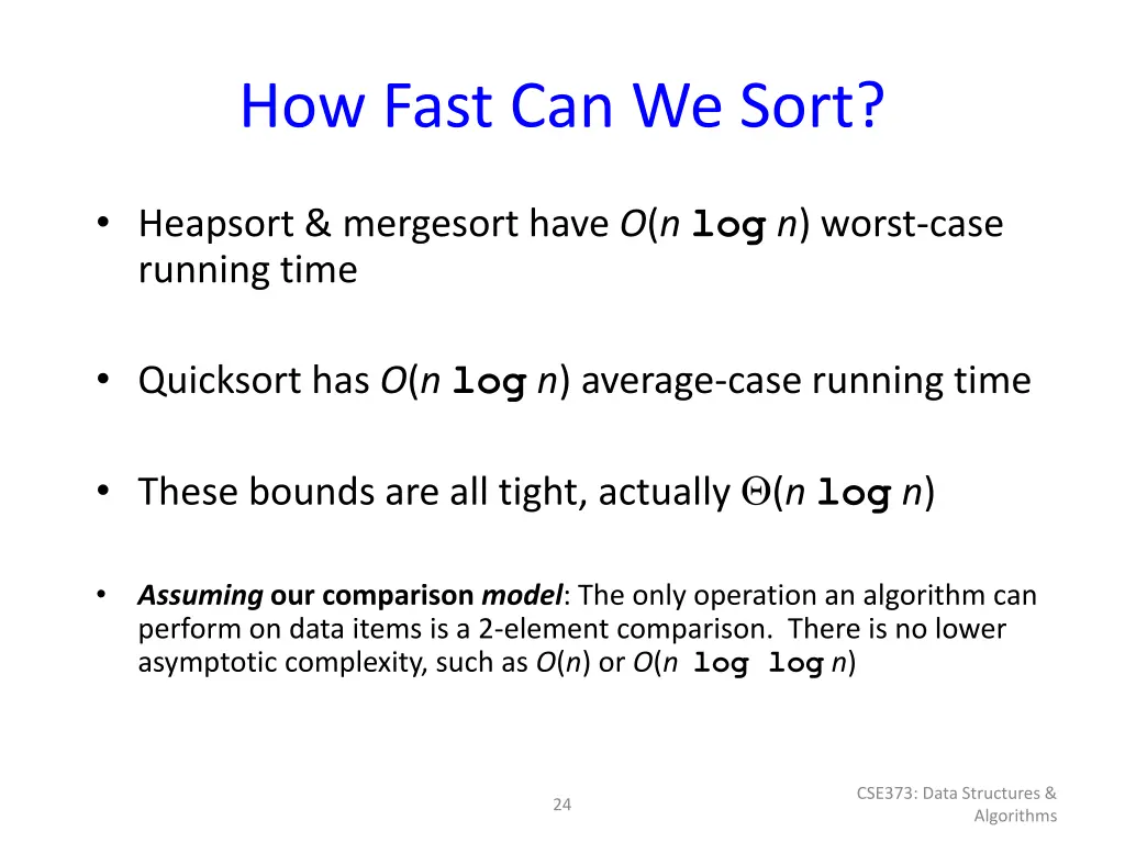 how fast can we sort