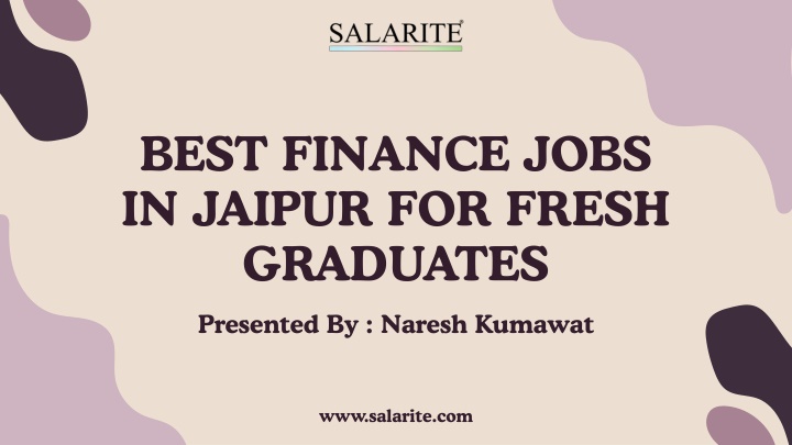 best finance jobs in jaipur for fresh graduates