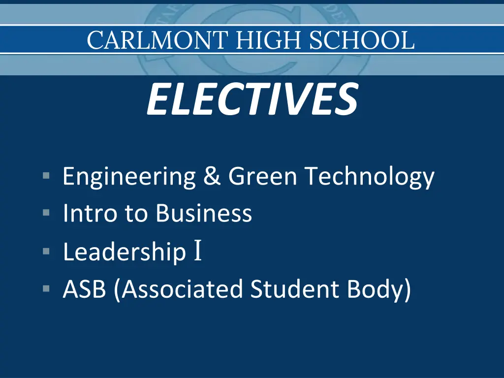 carlmont high school electives