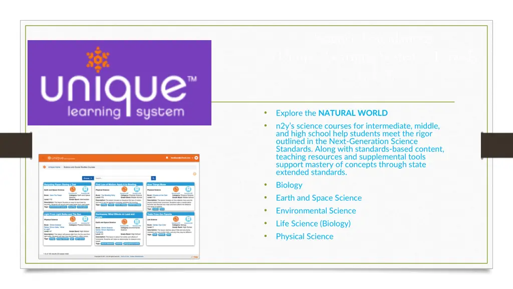 science foundations unique learning systems