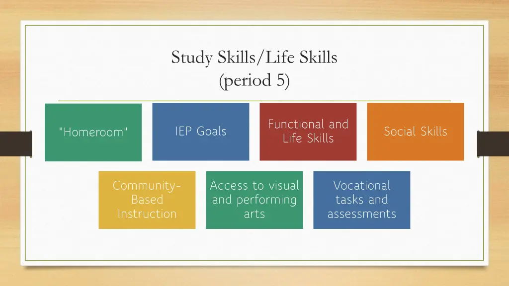 study skills life skills period 5