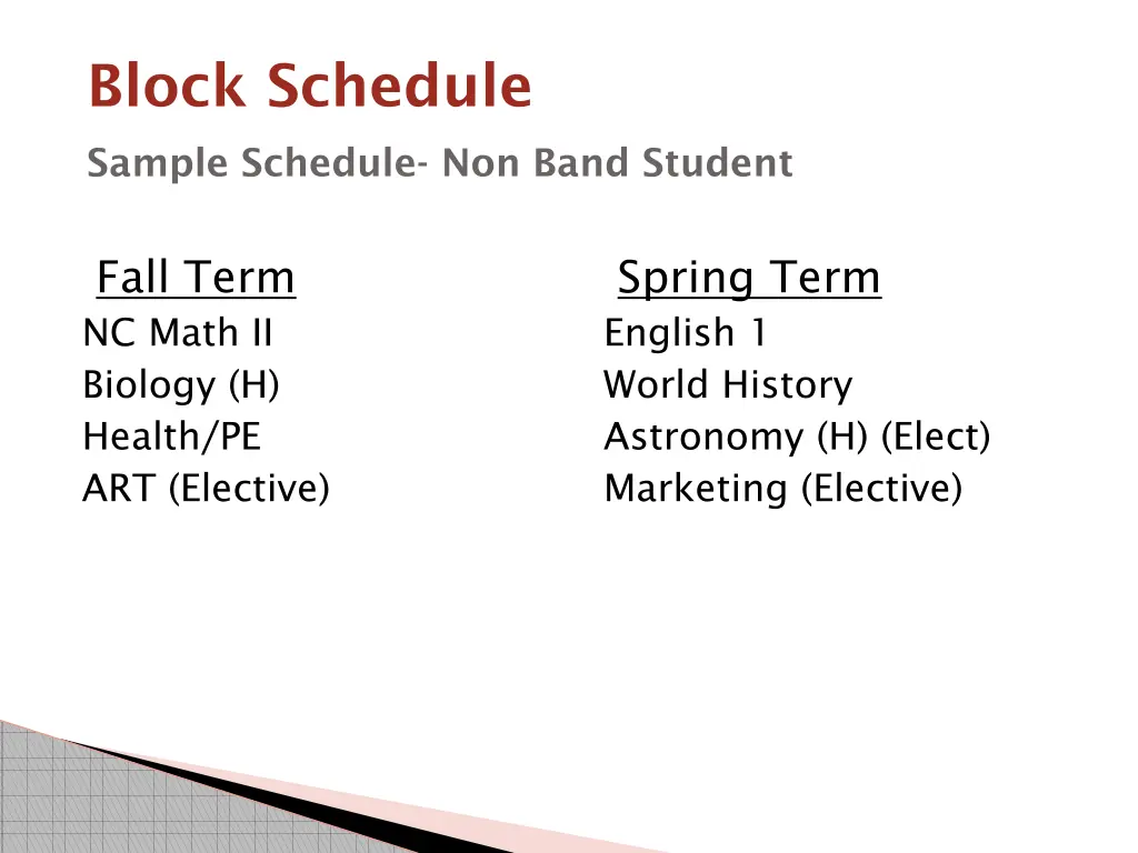 block schedule