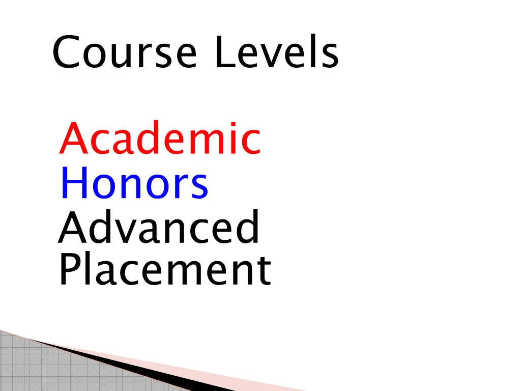 course levels
