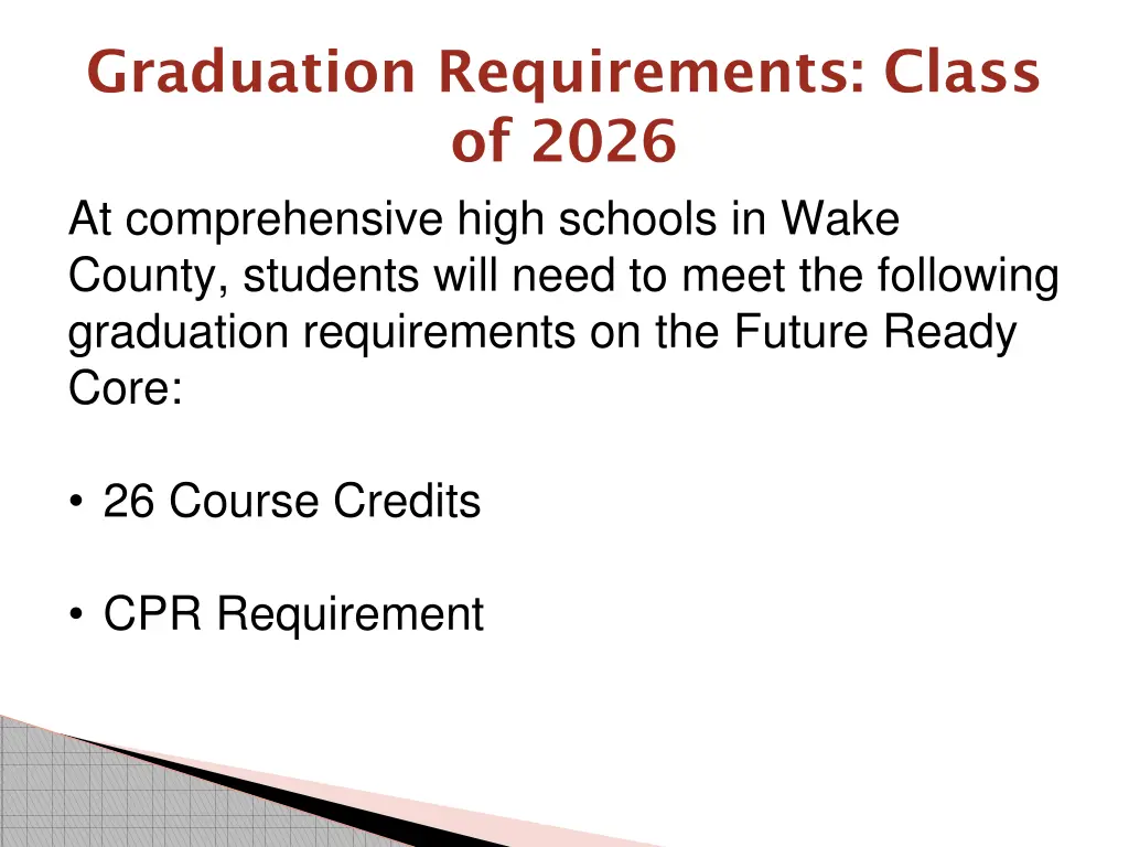 graduation requirements class of 2026