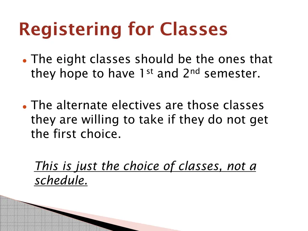 registering for classes
