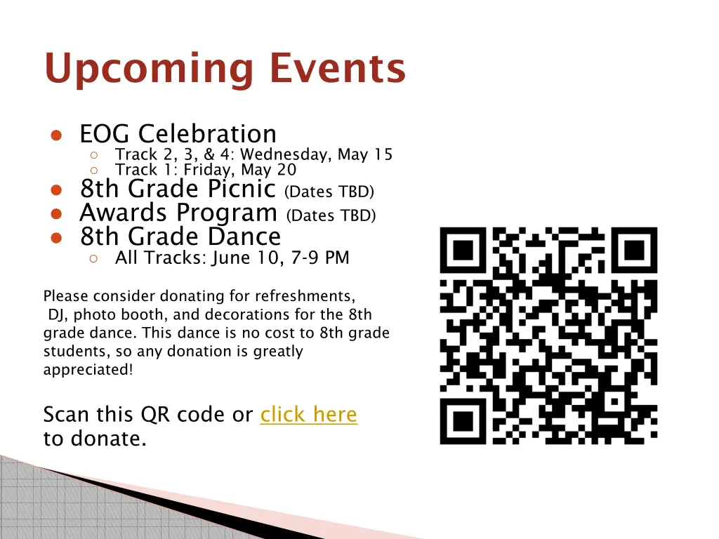 upcoming events